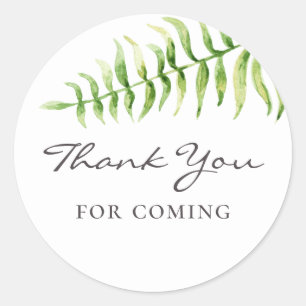 Danke, dass du gekommen bist! Farnfarn-Babydusche Runder Aufkleber