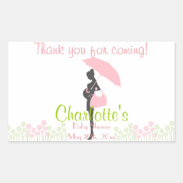 Danke, dass du gekommen bist! Rosa Silhouette Kind Rechteckiger Aufkleber