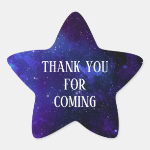Danke, dass du gekommen bist! Space Kindergeburtst Stern-Aufkleber