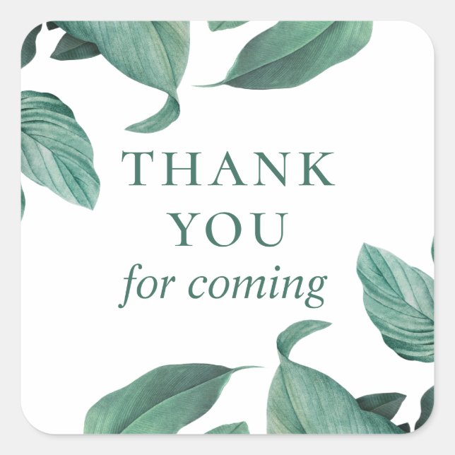 Danke, dass du gekommen bist! tropische Wasserfarb Quadratischer Aufkleber (Vorderseite)