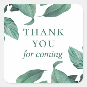 Danke, dass du gekommen bist! tropische Wasserfarb Quadratischer Aufkleber