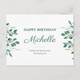 Danke, dass du hier bist, dass du Geburtstag bist Postkarte