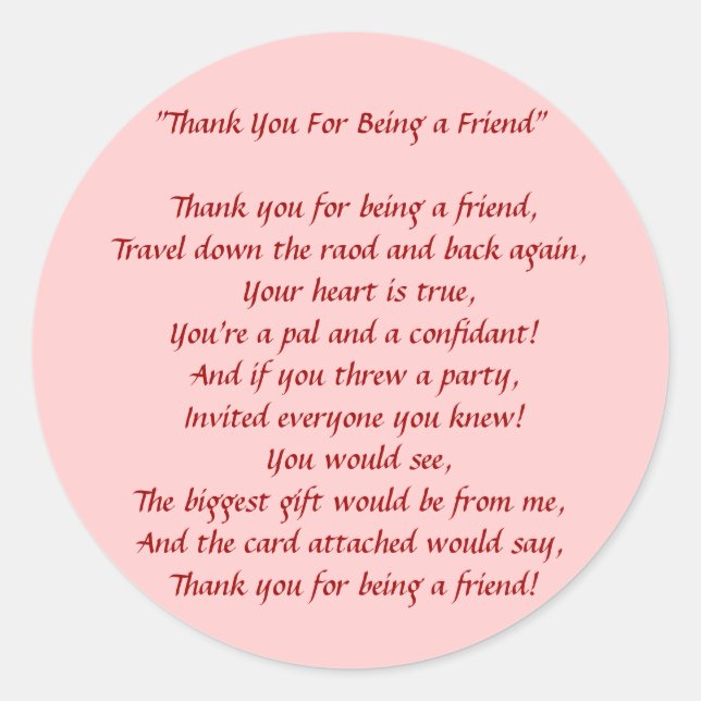 Danke, dass du mein Freund bist - Aufkleber (Vorderseite)