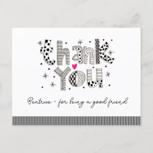 Danke, dass du mein Freund bist - verspielte Lette Postkarte
