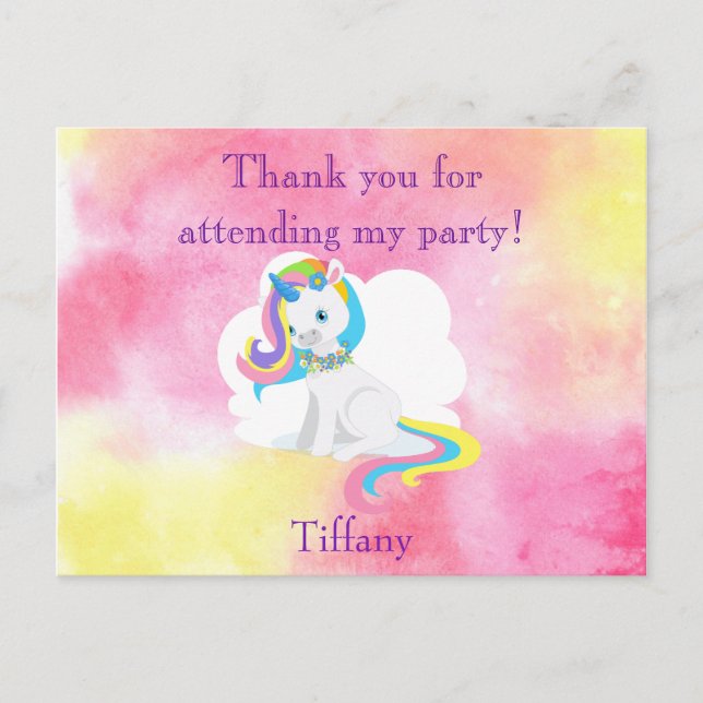 Danke, dass du mein Party mädchenhaft unicorn besu Postkarte (Vorderseite)