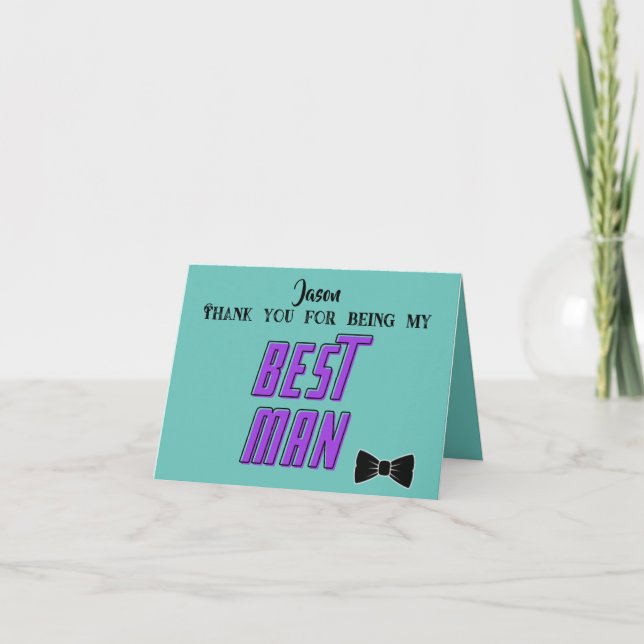 Danke, dass du mein Trauzeuge bist! bearbeitbar Dankeskarte (Vorderseite)