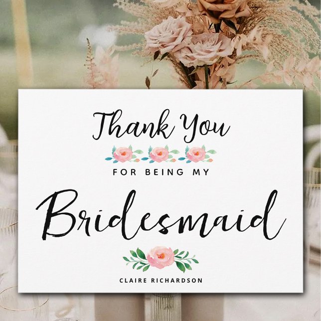 Danke, dass du meine Bridesmaid bist | TRAUZEUGIN Dankeskarte (Thanks for Being My Bridesmaid | Maid of Honour Thank You Card)