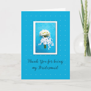 Danke, dass du meine Bridesmaid Daisies auf Blue b Karte
