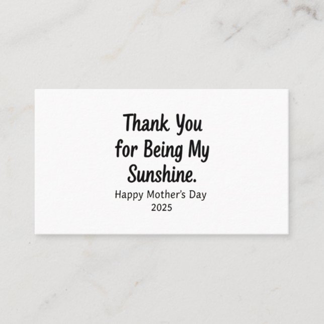 Danke, dass du meine Sonnenschein-Mama Geschenke g Visitenkarte (Vorderseite)