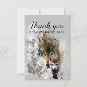 Danke, dass du meinen Rücken Wolf und Cube hast Dankeskarte