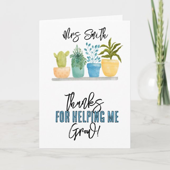 Danke, dass du mir beim Kartenwachsen geholfen has Karte (Vorderseite)