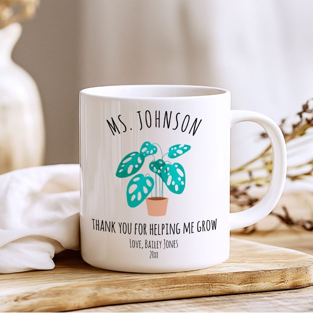 Danke, dass du mir beim Wachsen geholfen hast Kaffeetasse (Von Creator hochgeladen)