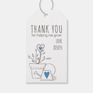 Danke, dass du mir geholfen hast, Blue Potted Pfla Geschenkanhänger