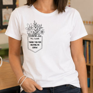 Danke, dass du mir geholfen hast, die Blumen-Tasch T-Shirt