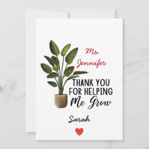 Danke, dass du mir geholfen hast, die Lehrerin zu  Feiertagskarte