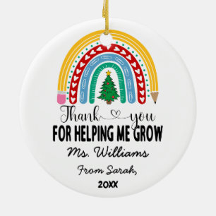 Danke, dass du mir geholfen hast, die Lehrerin zu Keramik Ornament