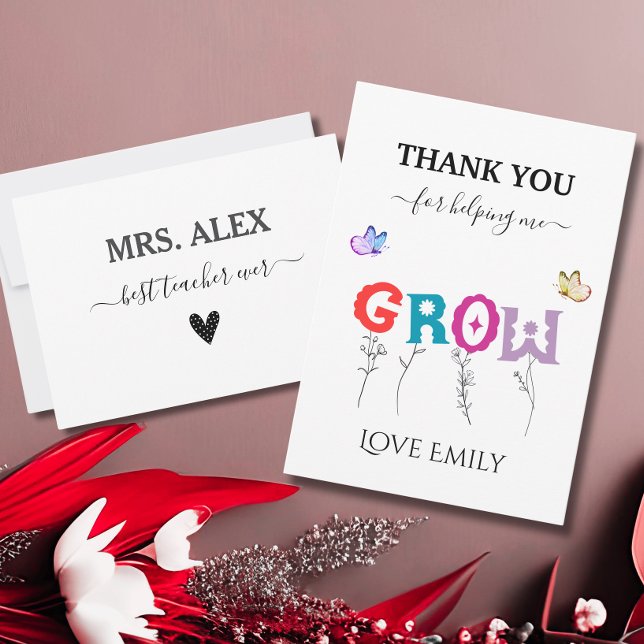 Danke, dass du mir geholfen hast, die Lehrerwertsc Dankeskarte (Von Creator hochgeladen)