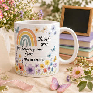 Danke, dass du mir geholfen hast, Regenbogen-Lehre Kaffeetasse