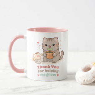 Danke, dass du mir geholfen hast, süße Katze, süße Tasse