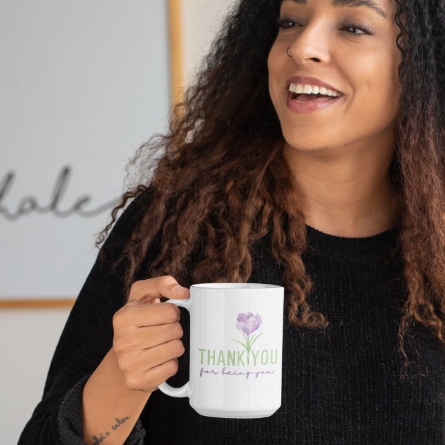 Danke, dass du mir geholfen hast, Tasse zu blühen (Show your gratitude with this watercolor floral, "Thank you for being you" mug! )