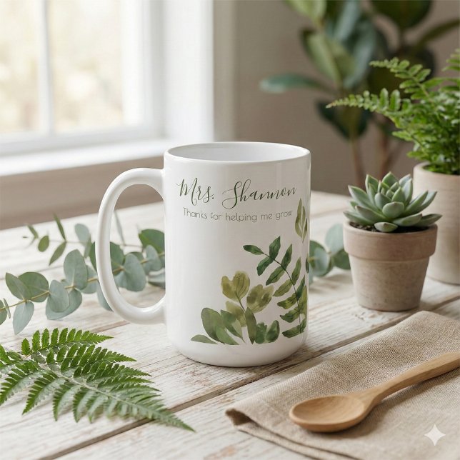 Danke, dass du mir geholfen hast, Tasse zu wachsen (Thank a special teacher with this, "Thanks for helping me grow" personalized mug! )