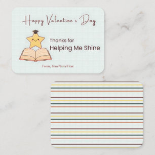 Danke, dass du mir hilfst zu strahlen Lehrerkarten Mitteilungskarte