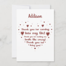 Danke, dass du mir Lächelkarte gemacht hast