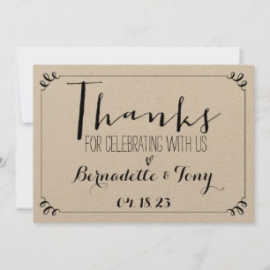 Danke, dass du mit uns gefeiert hast! Hochzeit Dan Einladung