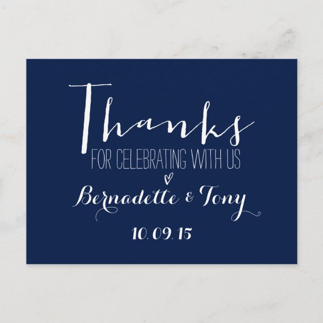 Danke, dass du mit uns gefeiert hast! Hochzeit Dan Postkarte (Vorderseite)