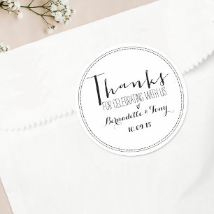 Danke, dass du mit uns gefeiert hast! Hochzeit Dan Runder Aufkleber