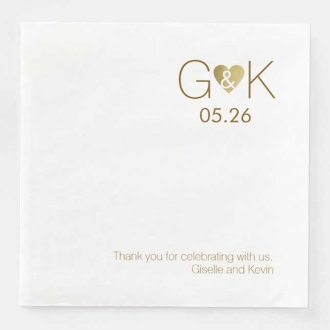 Danke, dass du mit uns gefeiert hast! Hochzeit Serviette (Vorderseite)