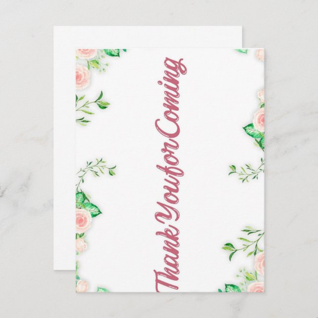 Danke, dass du nach dem Party gekommen bist! Dankeskarte (Vorne/Hinten)