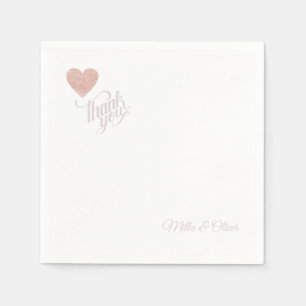 Danke, dass du Pinkish Liebe Heart Wedding Serviette