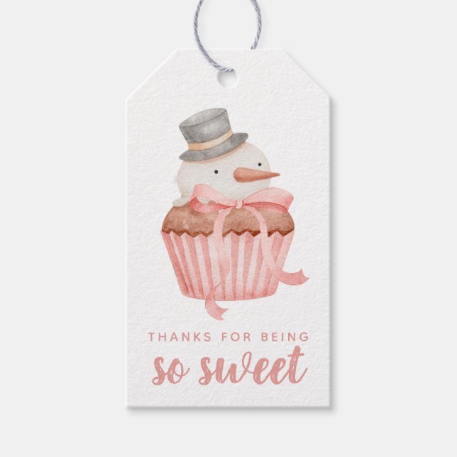 Danke, dass du so süß Snowman-Geschenkmarke bist Geschenkanhänger (Vorderseite)