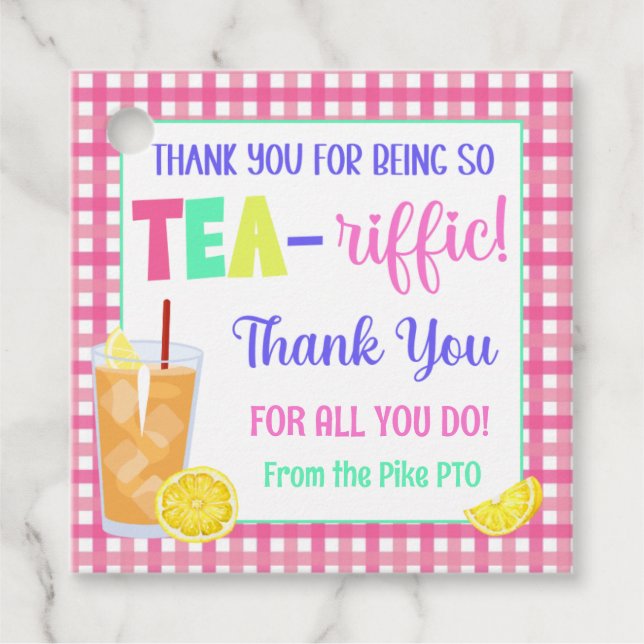 Danke, dass du so Tea-Riffic bist Geschenkanhänger (Vorderseite)