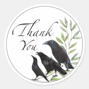 Danke, dass du Sticker für Crow Bird Blume Sticker