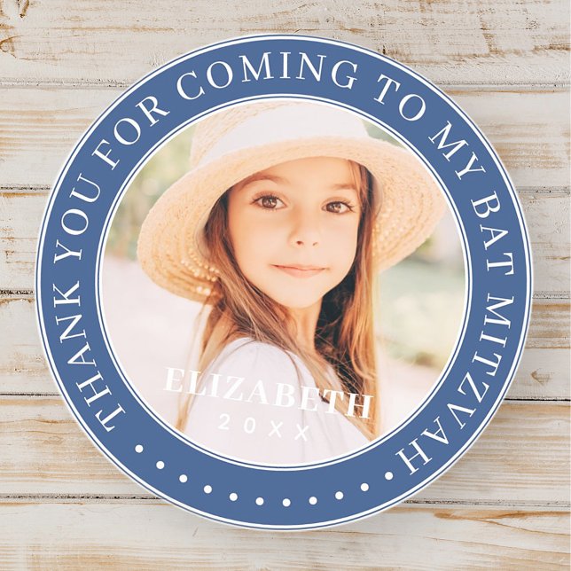 Danke, dass du zu meinem Bat Mitzvah-Foto gekommen Runder Aufkleber (Von Creator hochgeladen)