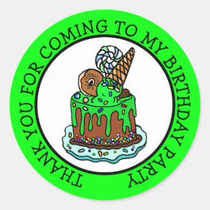 Danke, dass du zu meinem Geburtstag gekommen bist Runder Aufkleber