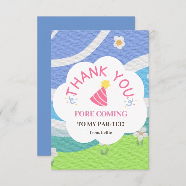 Danke, dass du zu meinem Par-Tee-Party gekommen bi Dankeskarte (Vorne/Hinten)