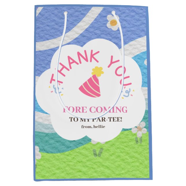 Danke, dass du zu meinem Par-Tee-Party gekommen bi Mittlere Geschenktüte (Vorderseite)