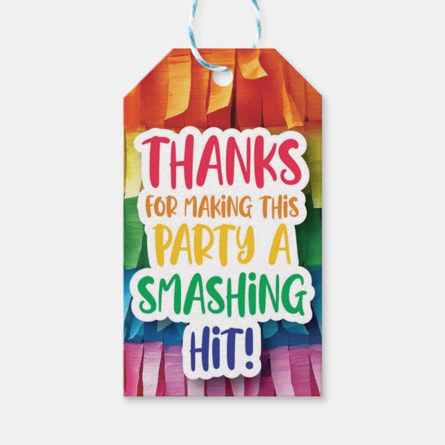 Danke, dass du zu meinem Party gekommen bist - Piñ Geschenkanhänger (Vorderseite)