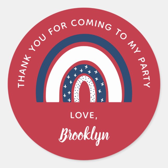 Danke, dass du zu meinem Party White Red Blue geko Runder Aufkleber (Vorderseite)