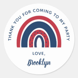 Danke, dass du zu meinem Party White Red Blue geko Runder Aufkleber