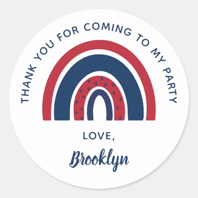 Danke, dass du zu meinem Party White Red Blue geko Runder Aufkleber (Vorderseite)