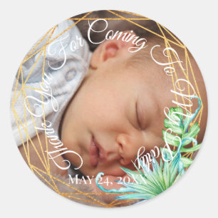 Danke, dass du zu meiner Party-Foto-Baby-Rahmen ge Runder Aufkleber