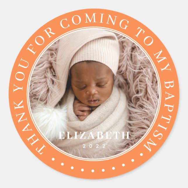 Danke, dass du zu meiner Taufe gekommen bist Moder Runder Aufkleber (Vorderseite)