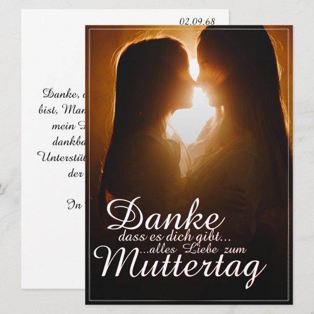 Danke, dass es dich gibt - Muttertag (Vorne/Hinten)