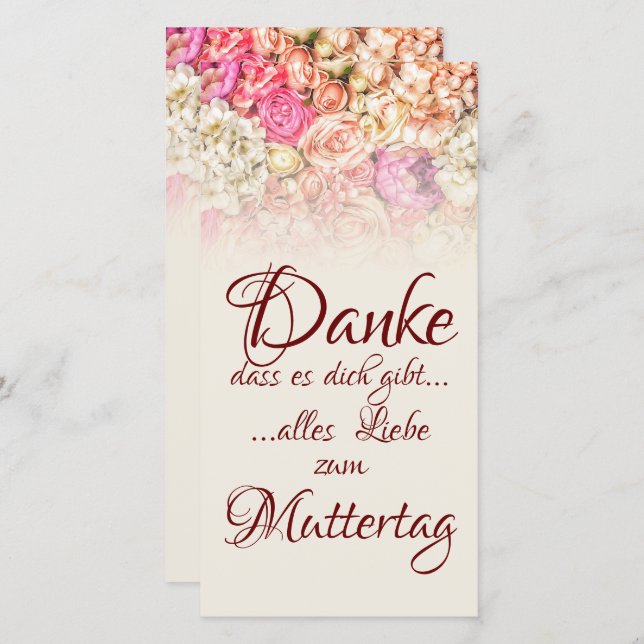 Danke, dass es dich gibt - Muttertag (Vorne/Hinten)