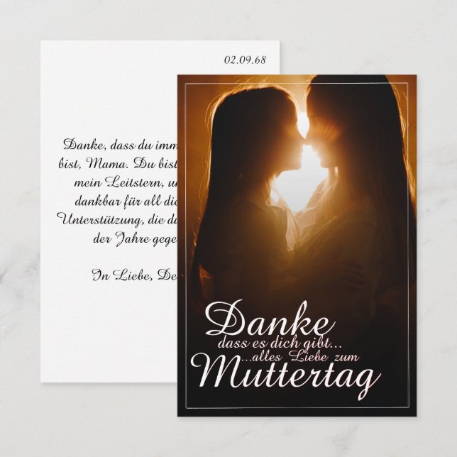 Danke, dass es dich gibt - Muttertag (Vorne/Hinten)