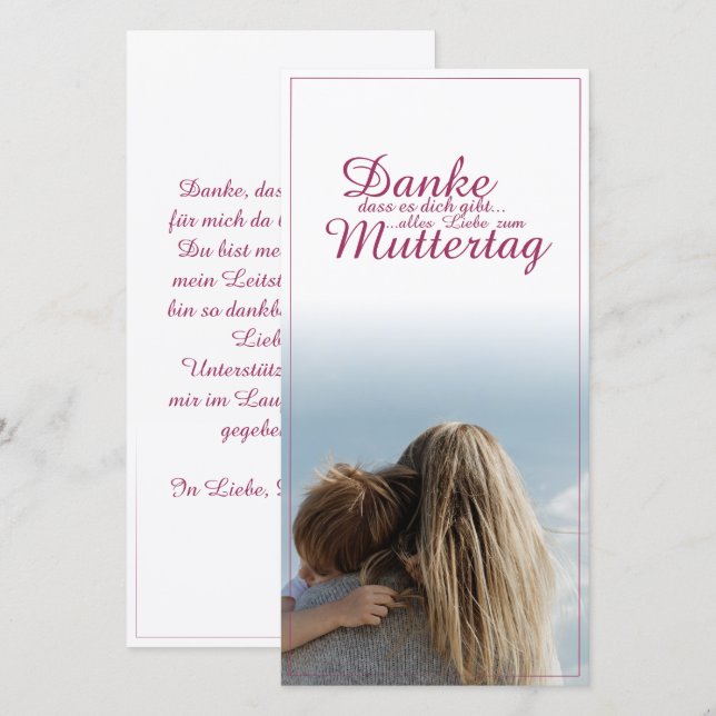 Danke, dass es dich gibt, Muttertag, Mutter & Kind (Vorne/Hinten)